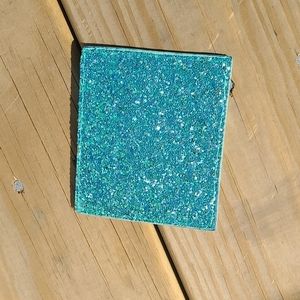 Kate Spade mint glitter mini wallet
